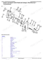 john-deere-5085e-to-5100e-tractors-repair-manual-tm134519-exploded-view-366.webp John Deere 5085E, 5090E, 5090EL, 5100E, 5100E (FT4) Tractors exploded view diagram of the PowrReverser clutch pedal assembly.
