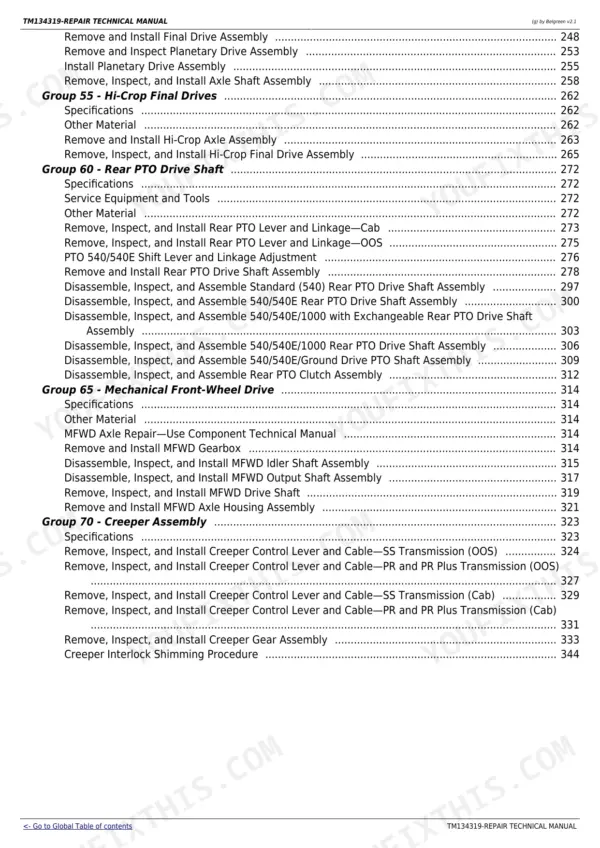 John Deere 5085M-5115ML Repair Technical Manual - Drive Systems and Transmissions