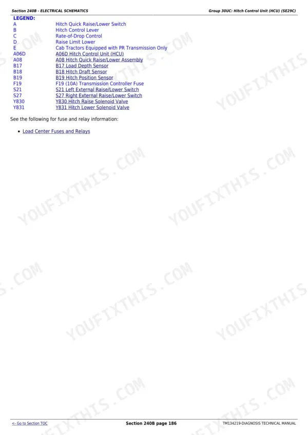 John Deere 5085M diagnosis and tests technical manual - Electrical Schematics (Section 240B), Section 240B - ELECTRICAL SCHEMATICS