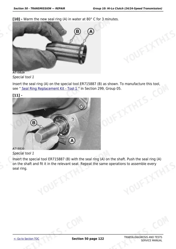 John Deere 5215 diagnostic technical manual - Transmission (Repair), Section 50 - TRANSMISSION — REPAIR