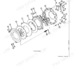 John Deere 5300N, 5400N, 5500N exploded view diagram of the clutch assembly for disassembly and inspection.