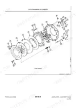John Deere 5300N, 5400N, 5500N exploded view diagram of the clutch assembly for disassembly and inspection.