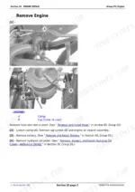 john-deere-5415-5615-5715-tractors-repair-manual-tm606719-procedures-111.webp John Deere 5415, 5615, 5715 engine removal procedure showing air cleaner assembly, clamps, and cap screw locations.