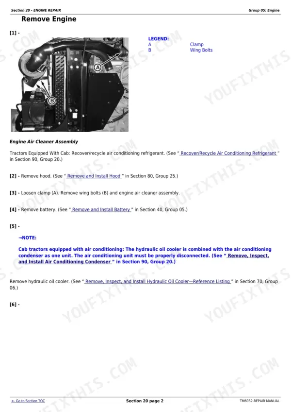 John Deere 5425/5625/5725 Series Repair Manual - Engine Repair