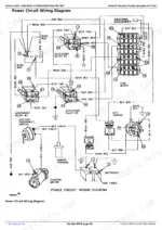 john-deere-544e-to-644e-4wd-loaders-operation-and-test-manual-diagnostic-tm1413-wiring-199.webp John Deere 544E, 544E LL, 544E TC, 624E, 644E power circuit wiring diagram showing relays, fuse block, and starter motor.