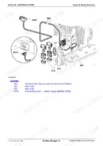 john-deere-6110e-to-6615-tractor-repair-manual-tm800419-wiring-181.webp John Deere 6110E, 6125E, 6415, 6615, 6615 Classic wiring diagram showing battery terminal G01, main fuses F13, F14, and harness X473.