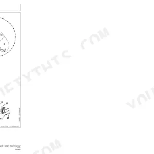 John Deere 624H, TC62H exploded view of rear differential oscillating supports and lubrication lines assembly.