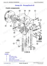 john-deere-6405-6605-tractors-service-manual-tm4867-exploded-view-196.webp John Deere 6405, 6605 exploded view of PermaClutch II transmission components, including PTO, pump, and valve assembly.
