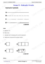 john-deere-6405-6605-tractors-service-manual-tm4867-hydraulic-589.webp John Deere 6405, 6605 hydraulic system manual page showing hydraulic symbols for lines and valve circuit components.