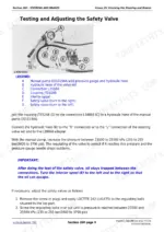 john-deere-6405-6605-tractors-service-manual-tm4867-torque-438.webp John Deere 6405, 6605 steering safety valve testing and adjustment procedure with pressure gauge diagram.