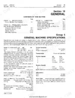 john-deere-644-b-loader-technical-manual-tm1095-specs-15.webp John Deere 644-B, John Deere 644-B technical manual page showing general machine specifications, engine data, and speeds.