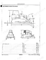 john-deere-750b-850b-crawler-bulldozer-technical-manual-tm1476-fluid-capacities-24.webp John Deere 750B, 850B Crawler Bulldozer dimensional specifications diagram and table.