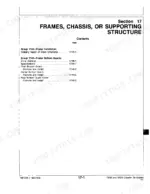 john-deere-750b-850b-crawler-bulldozer-technical-manual-tm1476-wiring-595.webp John Deere 750B, 850B Crawler Bulldozer Section 17 contents page for frames, chassis, and bottom guard removal procedures.