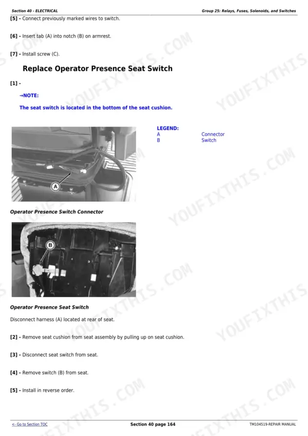 John Deere 8295RT repair manual - Electrical (Section 40), Section 40 - ELECTRICAL