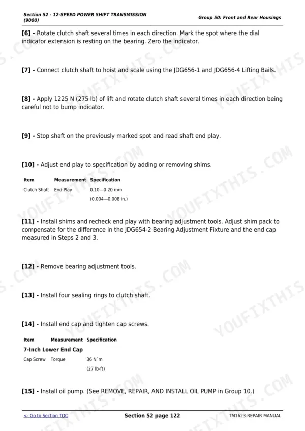 John Deere 9100 technical manual - Speed Power-Shift Transmission, Section 52 - 12-SPEED POWER SHIFT TRANSMISSION