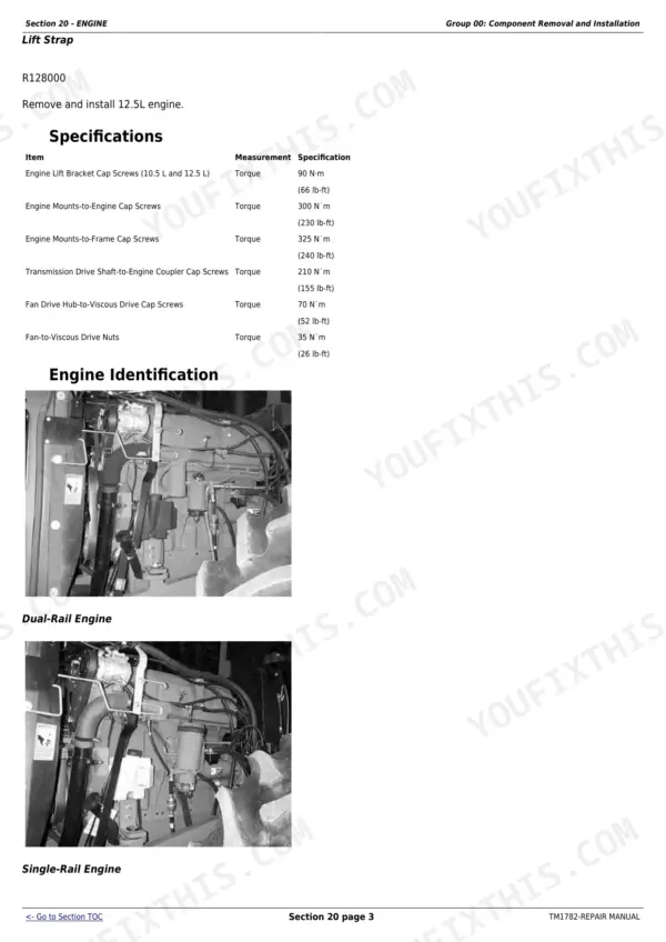 John Deere 9300T, 9620T Repair Manual — Torque Specifications