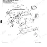 John Deere 9400, 9500, SideHill 9500, 9600, CTS exploded view of feederhouse drive shields and safety stop components.
