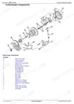 john-deere-agriculture-3032e-3036e-3038e-compact-utility-tractors-technical-manual-tm100619-exploded-view-48.webp John Deere 3032E, 3036E, 3038E exploded view diagram of turbocharger components with labeled parts list legend.