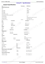 john-deere-agriculture-3032e-3036e-3038e-compact-utility-tractors-technical-manual-tm100619-specs-39.webp John Deere 3032E, 3036E, 3038E engine general specifications table including bore, stroke, displacement, and torque.