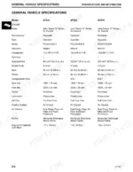 John Deere GT242, GT262, GT275 general engine specifications table including Kawasaki engine models, displacement, and idle speeds.