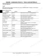 john-deere-gx255-to-gx345-garden-tractors-technical-manual-tm1973-troubleshooting-26.webp John Deere GX255, GX325, GX335, GX345 Kawasaki FH531V engine special tools and materials list table.