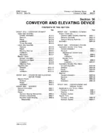 john-deere-jd862-technical-manual-tm1212-conveyor-and-elevating-device-843.webp Contents page of the John Deere JD862 conveyor and elevating device section, listing its service groups.