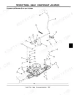 john-deere-l100-to-l130-lawn-tractors-technical-manual-tm2026-troubleshooting-289.webp John Deere L100, L110, L120, L130 exploded view of power train gear forward and reverse drive linkage components.