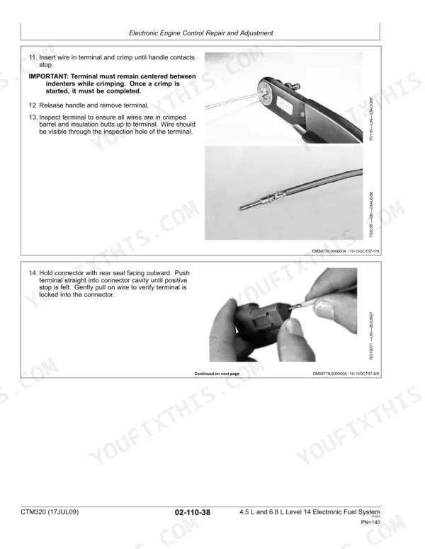 John Deere PowerTech Plus 4.5L component technical manual - Repair and Adjustments, Electronic Engine Control Repair and Adjustment