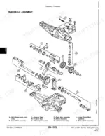 john-deere-rx63-to-sx95-riding-mowers-technical-manual-tm1391-exploded-view-60.webp John Deere RX63, RX73, TX75, SX75, RX95, SX95 exploded view diagram of the transaxle assembly and internal components.