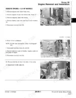 john-deere-rx63-to-sx95-riding-mowers-technical-manual-tm1391-procedures-21.webp John Deere RX63, RX73, TX75, SX75, RX95, SX95 engine removal and installation procedure for 12.5 HP models.