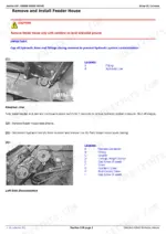 john-deere-w540-w660-t550-t670-c670-repair-manual-tm402619-feeder-house-repair-1170.webp John Deere combine feeder house removal, with the level-ground caution and lifting points.