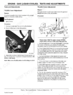 john-deere-x700-to-x728-select-ultimate-series-tractors-technical-manual-tm2349-procedures-44.webp John Deere X700, X720, X724, X728 throttle lever and cable adjustment procedures with diagrams for liquid-cooled gas engines.