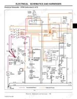 john-deere-x700-to-x728-select-ultimate-series-tractors-technical-manual-tm2349-wiring-123.webp John Deere X700, X720, X724, X728 electrical schematic showing carbureted model wiring, fuses, switches, and components.