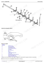john-deere-x740-to-x749-select-series-tractors-ultimate-series-technical-manual-tm2350-exploded-view-114.webp John Deere X740, X744, X748, X749 exploded view of 3TNV76 diesel engine rocker arm assembly and shaft components.