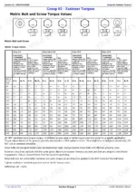 john-deere-x740-to-x749-select-series-tractors-ultimate-series-technical-manual-tm2350-torque-24.webp John Deere X740, X744, X748, X749 technical manual page showing metric bolt and screw torque value specification tables.