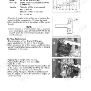 Kawasaki FR651V, FR691V, FR730V, FS651V, FS691V, FS730V, FX651V, FX691V, FX730V periodic maintenance oil and filter change guide.