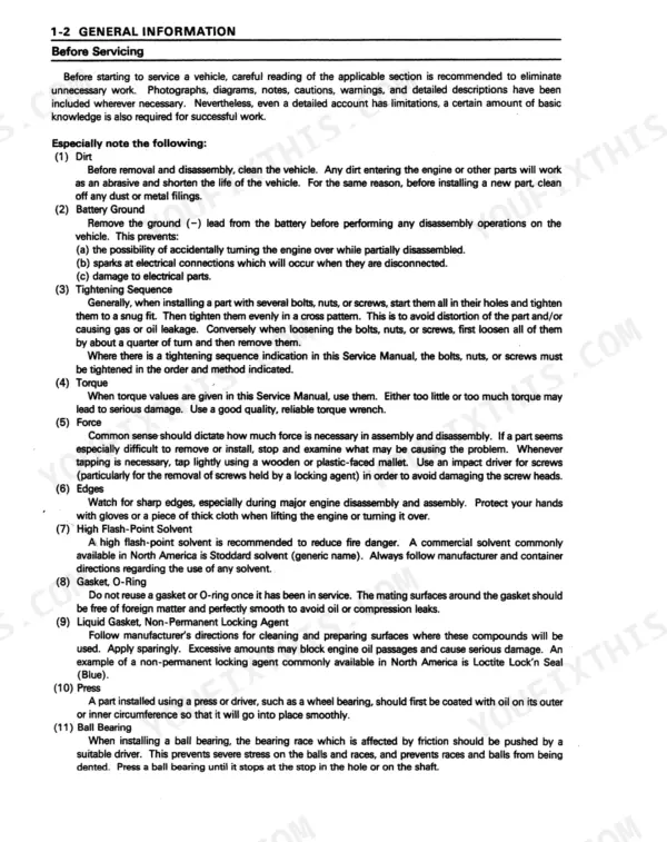 Kawasaki Mule 2500, 2510, 2520 (KAF620) service manual: General information, safety precautions, and best practices for vehicle servicing.