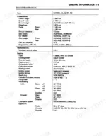 kawasaki-mule-to-2520-utility-vehicle-service-manual-99924-1163-02-specs-10.webp Kawasaki Mule 2500, 2510, 2520 (KAF620) general specifications table for dimensions, engine, and performance.
