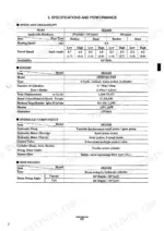 kobelco-sk25sr-sk30sr-sk35sr-hydraulic-excavator-shop-manual-specs-14.webp Kobelco SK25SR, SK30SR, SK35SR specifications table for speed, engine, hydraulic components, and side digging boom swing angle.