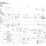 Kobelco SK30SR-2, SK35SR-2 electric circuit diagram showing battery, starter motor, fuse box, and cab electrical components.