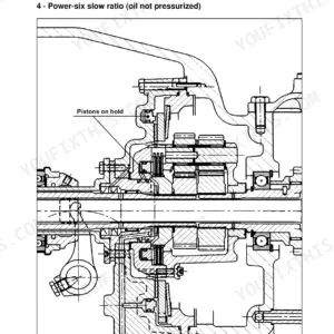 Landini 105-165, Legend 105-165 transmission gearbox drive shaft cross-section diagram showing power-six slow ratio.