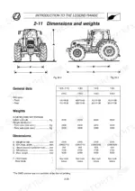 landini-105-to-165-tractor-workshop-manual-3549054-m2-torque-43.webp Landini 105, 115, 130, 145, 165, Legend 105, 115, 130, 145, 165 tractor dimensions, weight, and tire specification table.