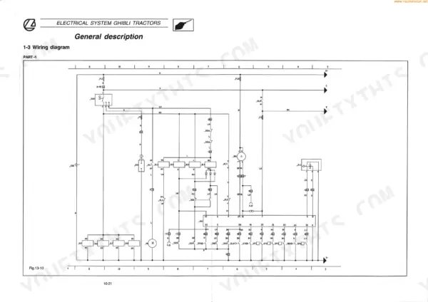 Landini Atlantis 70-75-80-85-90-100, Ghibli 80-90-100 electrical system Part-1 wiring diagram showing relays and sensors.