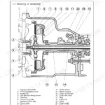 Landini Globus 55/65/80 clutch assembly diagram with numbered components and parts list.