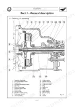 landini-globus-to-80-tractor-service-manual-3651997m2-exploded-view-115.webp Landini Globus 55/65/80 clutch assembly diagram with numbered components and parts list.
