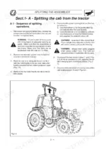 landini-globus-to-80-tractor-service-manual-3651997m2-procedures-63.webp Landini Globus 55/65/80 service manual procedure for splitting the cab from the tractor chassis.