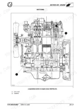 landini-mistral-to-50-tractor-training-manual-3651914m3-exploded-view-43.webp Landini MISTRAL 40, 45, 50 engine longitudinal section diagram showing drive shaft and camshaft components.