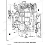 Landini MISTRAL AMERICA 40HST, 45HST, 50HST engine longitudinal section diagram showing drive shaft and camshaft.