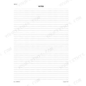 Link-Belt 330LX service manual page 1001-8 featuring a blank lined page for notes.