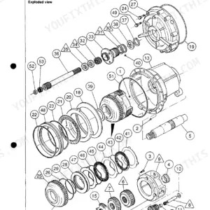 Massey Ferguson 3000, 3100, 3050, 3060, 3065, 3070, 3080, 3095, 3115, 3120, 3125, 3140, 3000/3100 exploded view of Speedshift gearbox